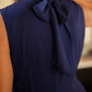 Yumi Navy Flower Halter Neck Maxi Dress