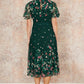 Yumi Green Daisy Mirror Placement Skater Dress With Angel Sleeves
