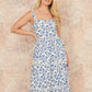 Yumi Blue Floral Broderie Anglaise Midi Sun Dress