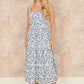 Yumi Blue Floral Broderie Anglaise Midi Sun Dress