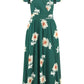 Yumi Green Mesh Flower Wrap Midi Dress With Pockets