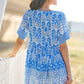 Yumi Blue Viscose Palm Relaxed Tunic
