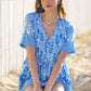 Yumi Blue Viscose Palm Relaxed Tunic