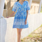 Yumi Blue Viscose Palm Relaxed Tunic