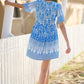Yumi Blue Viscose Palm Relaxed Tunic