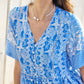 Yumi Blue Viscose Palm Relaxed Tunic