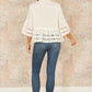 Yumi White Linen Relaxed Shirt With Scallop Trims