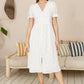 Yumi White Cotton Broderie Anglaise Midi Button Up Dress