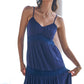 Yumi Navy Lace Tiered Strappy Maxi Dress