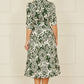 Yumi Green Ikat Geo Print Midi Shirt Dress