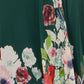 Yumi Green Mesh Wrap Midi Dress With Floral Hem Border