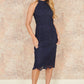 Yumi Navy Lace Halter Neck Dress