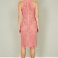 Yumi Pink Lace Halter Neck Dress