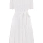 Yumi White Cotton Broderie Anglaise Midi Shirt Dress