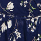 Yumi Navy Floral Wrap Midi Dress With Frill Hem
