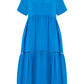 Yumi Blue Double Cotton Long Kaftan