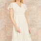 Yumi White Lace Midi Skater Dress