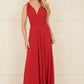 Yumi Red Jersey Stretch Multiway Midi Dress