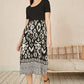 Yumi Black Jersey Stretch Top And Ikat Skirt Midi Dress