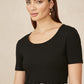 Yumi Black Jersey Stretch Top And Ikat Skirt Midi Dress