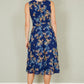 Yumi Navy Floral Skater Sleeveless Dress