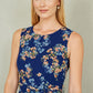 Yumi Navy Floral Skater Sleeveless Dress