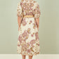 Yumi White Paisley Print Broderie Anglaise Cotton Midi Dress