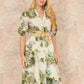Yumi Green Cotton Broderie Anglaise Midi Shirt Dress