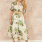 Yumi Green Cotton Broderie Anglaise Midi Shirt Dress
