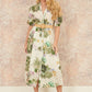 Yumi Green Cotton Broderie Anglaise Midi Shirt Dress