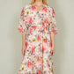 Yumi Ivory Vintage Floral Wrap Midi Dress With Frill
