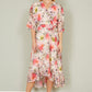 Yumi Ivory Vintage Floral Wrap Midi Dress With Frill