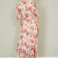 Yumi Ivory Vintage Floral Wrap Midi Dress With Frill