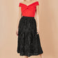 Yumi Red Jersey Cotton Bardot Top With Knot Detail