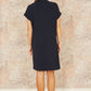 Yumi Navy Relaxed Fit Collared Tunic Dress