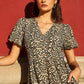 Yumi Brown Leopard Print Pleated Button Through Midi Dress
