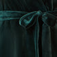 Yumi Green Velvet Wrap Midi Dress With Contrast Hemline