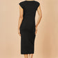 Yumi Black Knitted Ruched Midi Dress