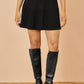 Yumi Black Knitted Pleated Mini Skirt