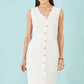 Yumi Ivory Cotton Scallop Crochet Knitted Dress