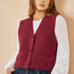 Yumi Burgundy Knitted Pullover Waistcoat