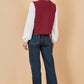 Yumi Burgundy Knitted Pullover Waistcoat