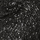 Yumi Black Sequin Fitted Wrap Dress With Split Hem