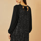 Yumi Black Velvet Sequin Tunic With Long Pleated Sleeves
