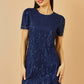 Yumi Navy Dripping Sequin Tunic Dress