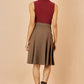 Yumi Brown Pleated Midi Skirt With Matching Belt