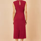 Yumi Burgundy Buckle Detail Ruched Dress
