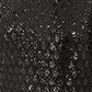 Yumi Black Sequin Tunic Dress with Chevron Pattern & Keyhole Neckline