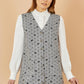 Yumi Grey Bow Print Pinafore Dress With Button Up