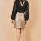 Yumi Black Hanging Sequin Long Sleeve Top